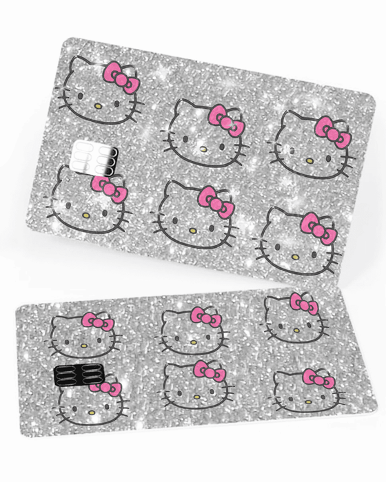 Silver Ultra Bling Reflective Pink Cat - Exotix Card