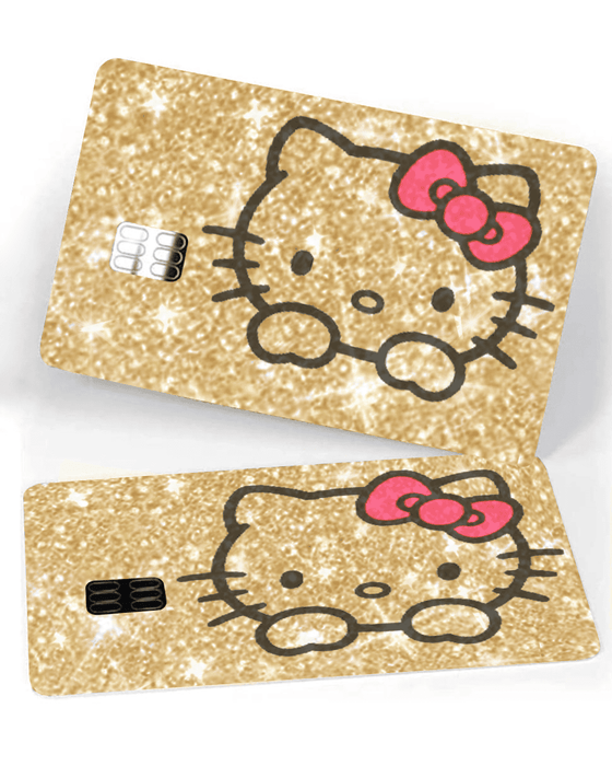 Gold  Bling Reflective Big Pink Cat - Exotix Card