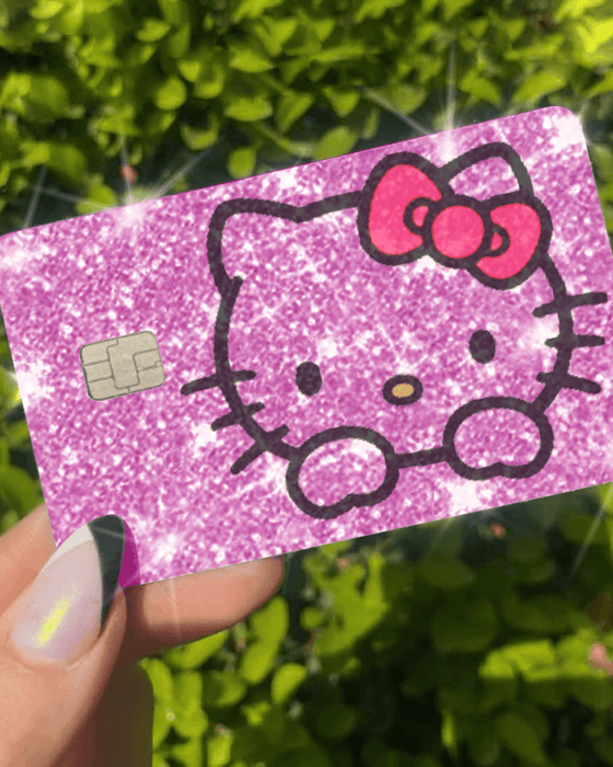 Pink Ultra Bling Reflective Big Pink Cat - Exotix Card