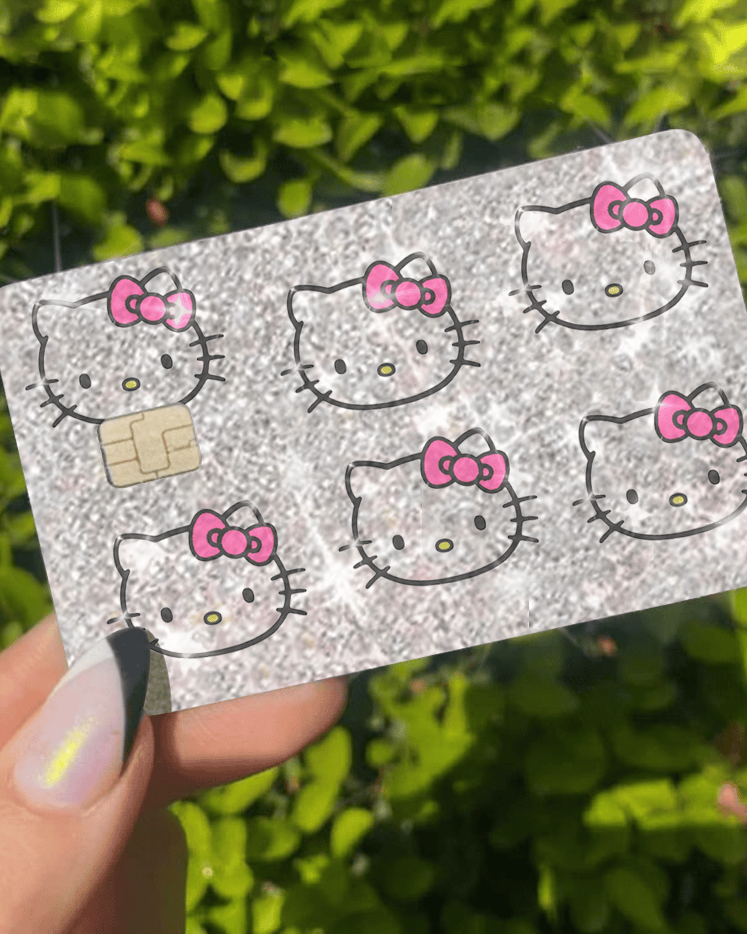  Silver Ultra Bling Reflective Pink Cat - Exotix Card