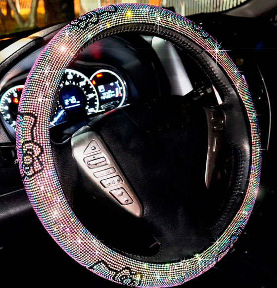 Exotix Ultra bling rhinestones Cat Steering Wheel Cover Shiny - Exotix Card