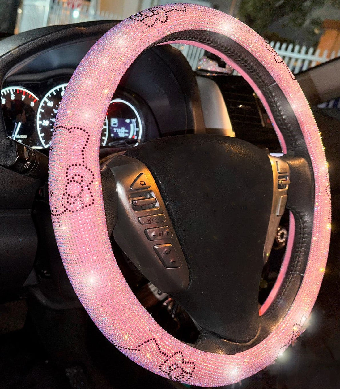  Exotix Ultra bling rhinestones Cat Steering Wheel Cover Shiny - Exotix Card