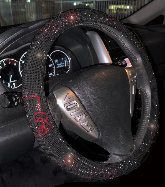 Exotix Ultra bling rhinestones Cat Steering Wheel Cover Shiny - Exotix Card