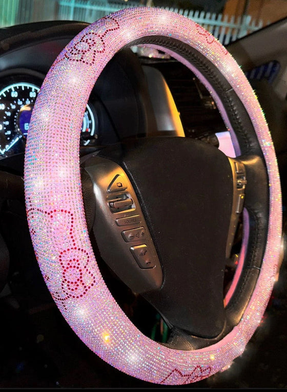 Exotix Ultra bling rhinestones Cat Steering Wheel Cover Shiny - Exotix Card