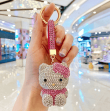  CRYSTAL KEYCHAIN, KEY CHAINS CAT WITH ULTRA BLING RHINESTONES - Exotix Card