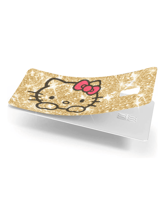 Gold  Bling Reflective Big Pink Cat - Exotix Card