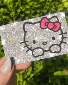  Silver Ultra Bling Reflective Big Pink Cat - Exotix Card