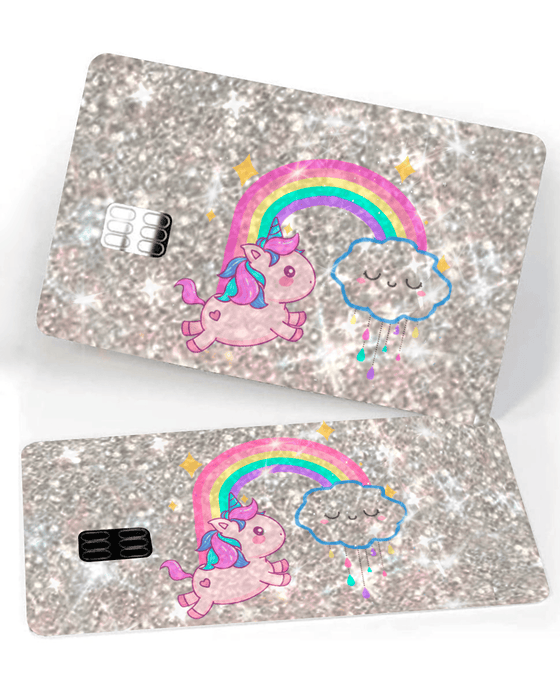 Silver Ultra Bling Reflective Back Information Unicorn Pink